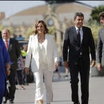 Catalá, a su llegada al Ayuntamiento de Valencia, junto a Carlos Mazón