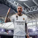 Joselu Mato, en el Santiago Bernabéu