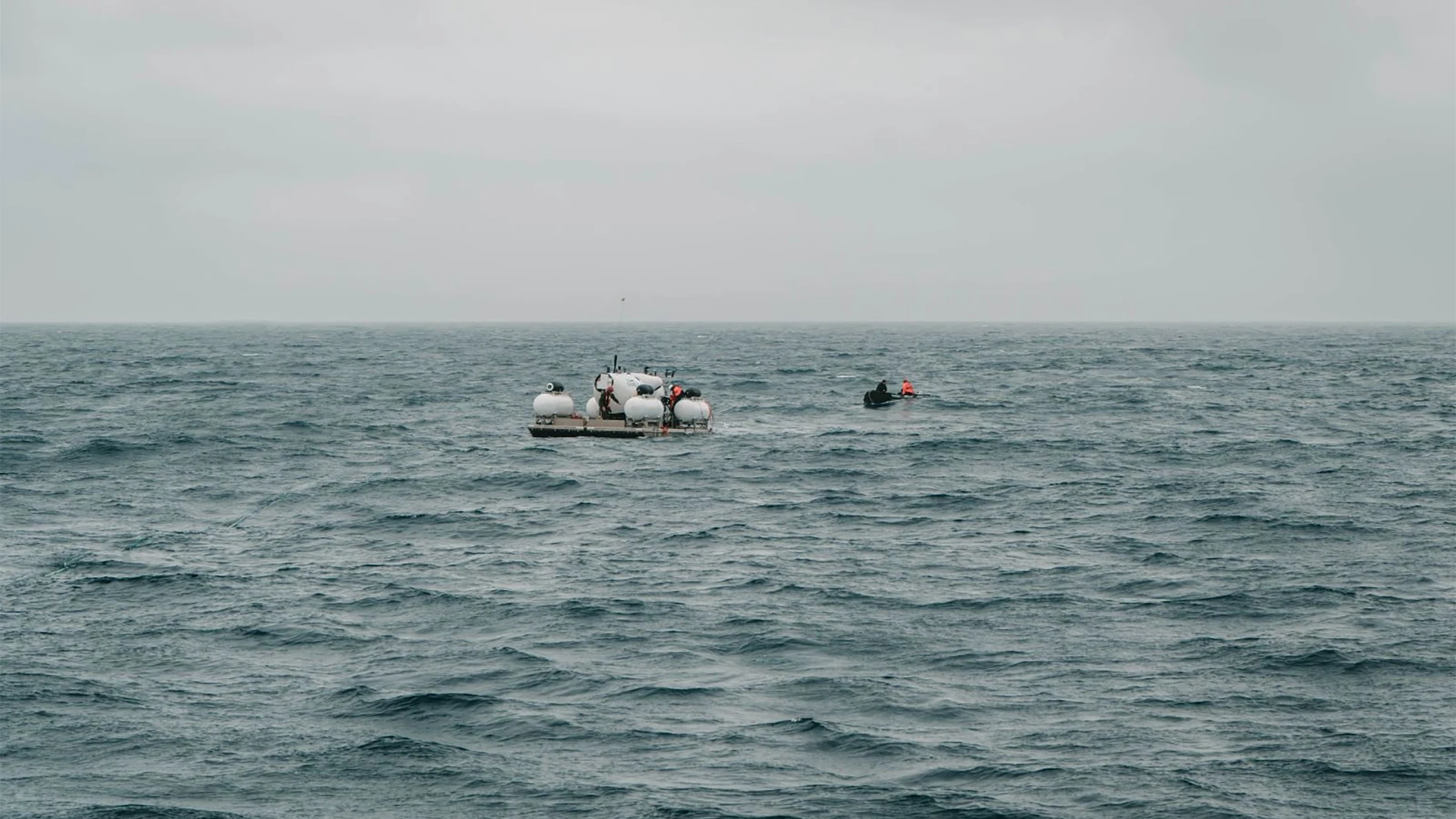 El submarino "Titan" antes de sumergirse el 18 de junio