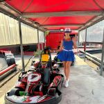 Geogrina Rodríguez en los karts. 