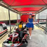Geogrina Rodríguez en los karts.