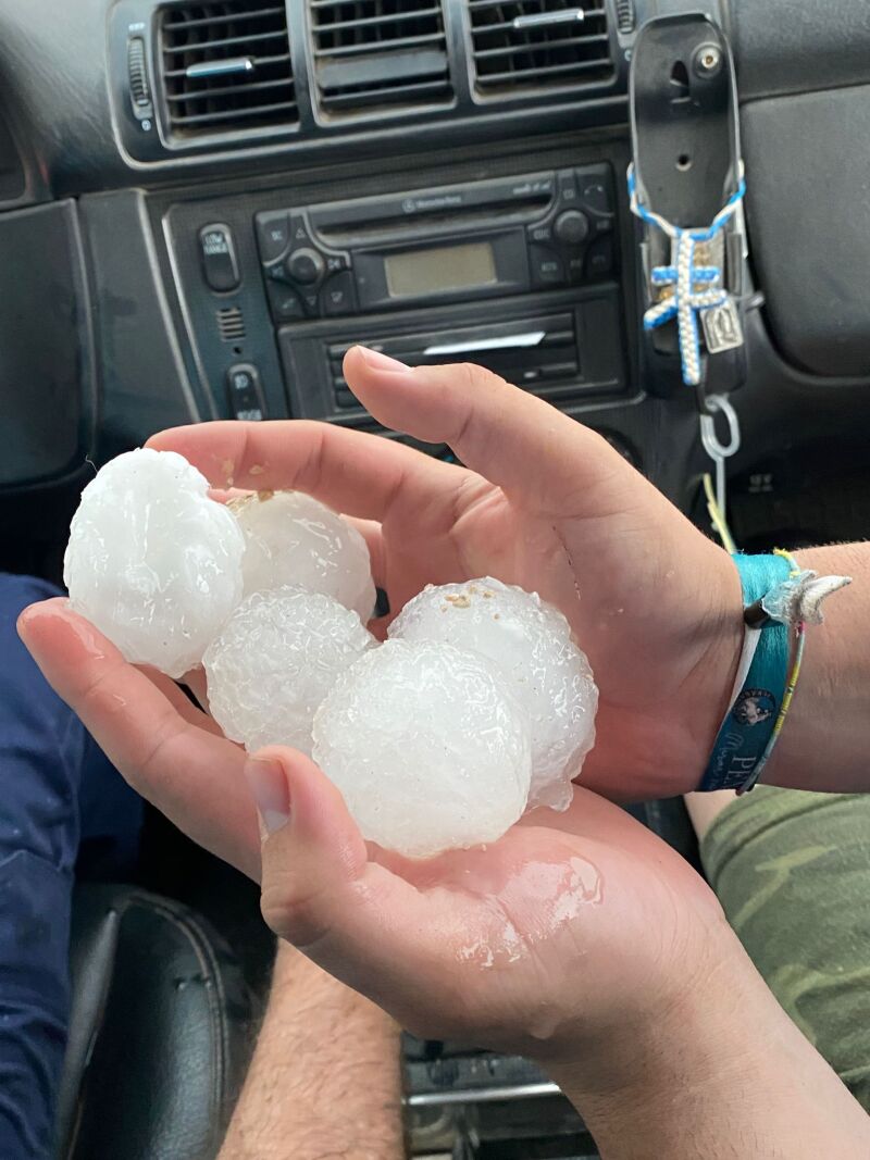 El granizo ha golpeado con fuerza este miércoles en la Región de Murcia