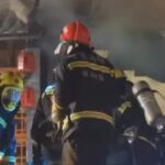 Bomberos en el lugar de la explosión en la ciudad china de Yinchuan