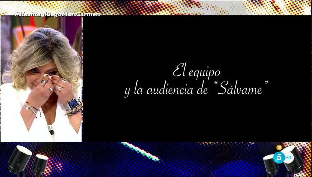 Terelu Campos se emociona en el homenaje a Jorge Javier Vázquez en el final de "Sálvame"