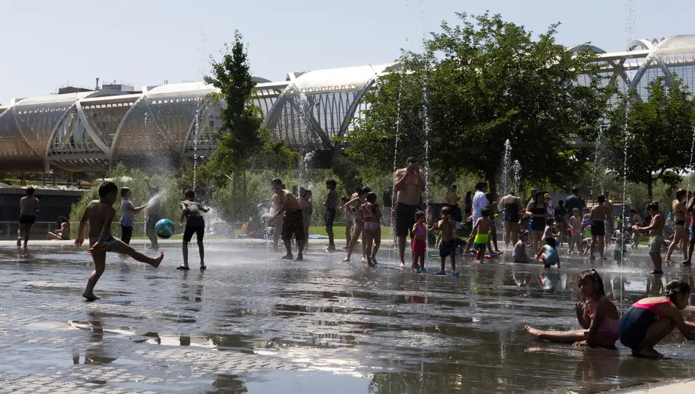 Ola de calor. Madrid Río