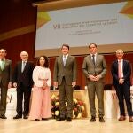 El presidente de la Junta de Castilla y León, Alfonso Fernández Mañueco, inaugura el ''VII Congreso Internacional del Español en Castilla y León. Español para todos'', junto a, entre otros; el alcalde Carlos García Carbayo, Ignacio Galán, Ricardo Rivero, Julissa Reynoso y Santiago Muñoz Machado
