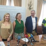 La delegada del Gobierno, Virginia Barcones, presenta la campaña de tráfico junto a Ángel Miguel, Inmaculada Matías y el comandante Óscar Rúa