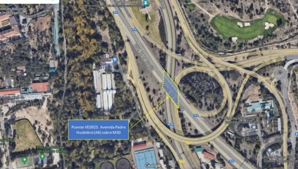MADRID.-AMP.- Puente de A6 sobre M30 en el Nudo de Puerta de Hierro sufrirá cortes parciales desde el lunes y hasta septiembre