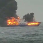 El incendio a bordo del pesquero 'Nuevo San Juan', con base en Burela (Lugo) y cuya tripulación, formada por quince personas, se encuentra a salvo después de que la embarcación acabara hundiéndose en la mañana de este domingo en el Gran Sol, en aguas irlandesas. 