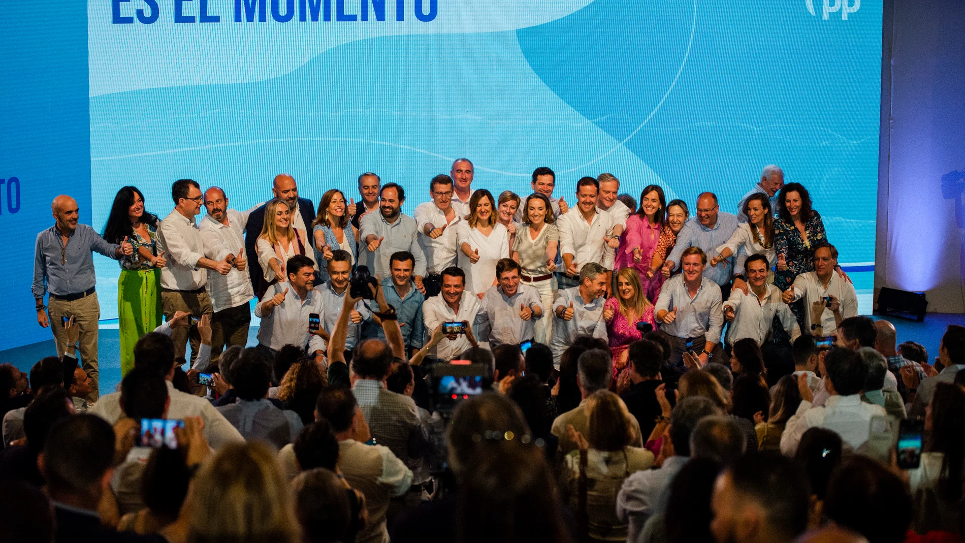 Acto del Partido Popular 'Alcaldes del cambio', a 2 de julio de 2023, en Toledo, Castilla-La Mancha (España). Feijóo ha participado en un multitudinario acto de precampaña en Toledo de cara a las elecciones generales del próximo 23 de julio. 02 JULIO 2023 Mateo Lanzuela / Europa Press 02/07/2023