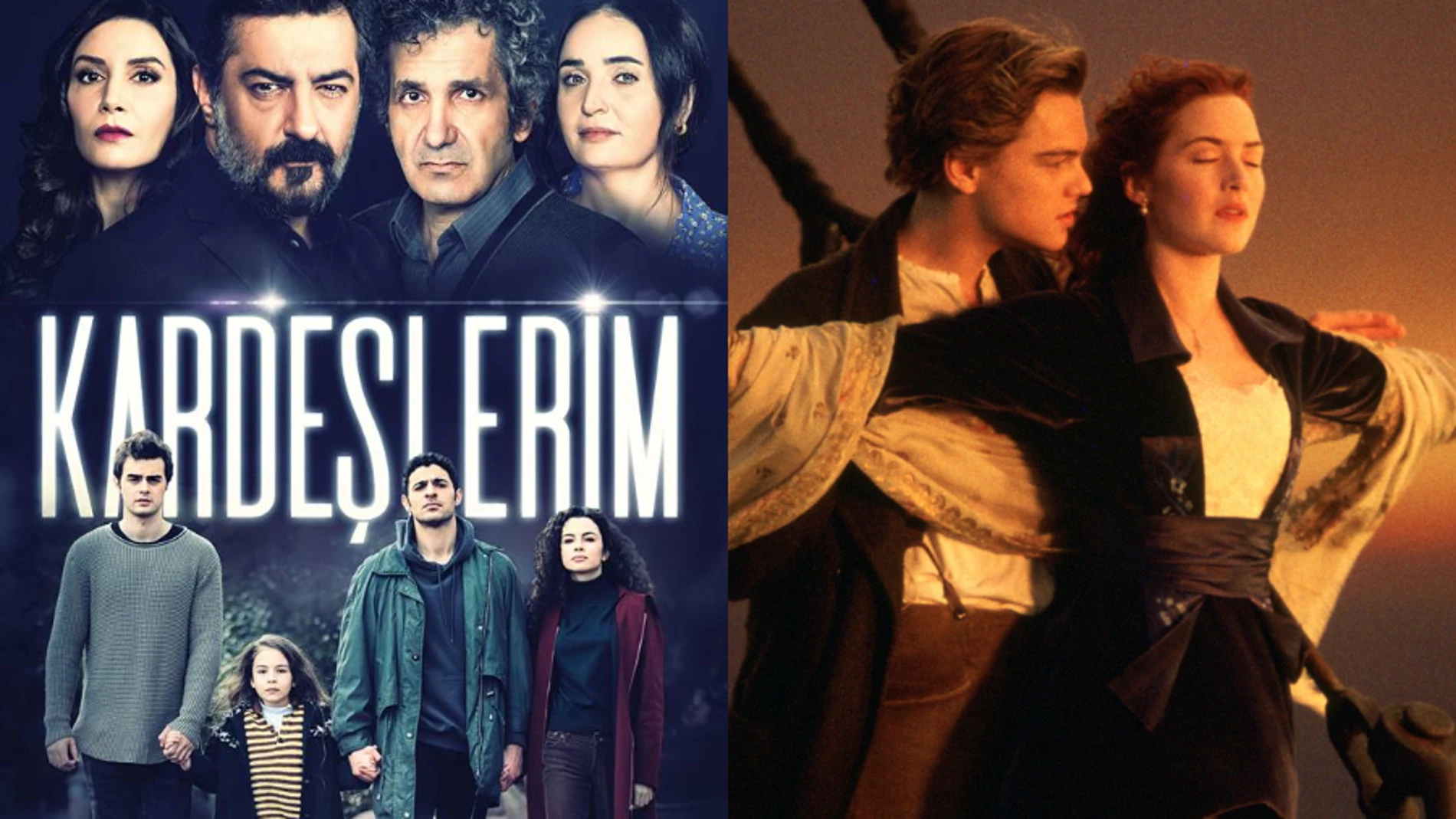 Cartel de 'Hermanos' y fotograma de 'Titanic'