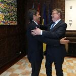 Ximo Puig y Carlos Mazón en su última reunión para abordar el traspaso de competencias