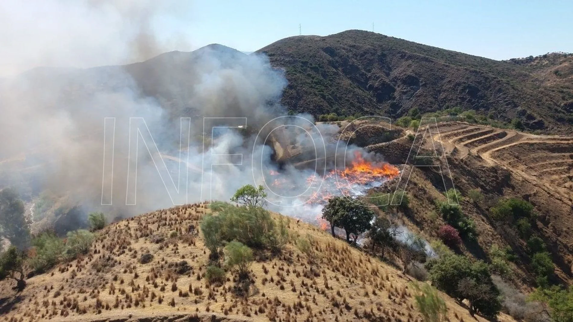 Vista aérea del incendio