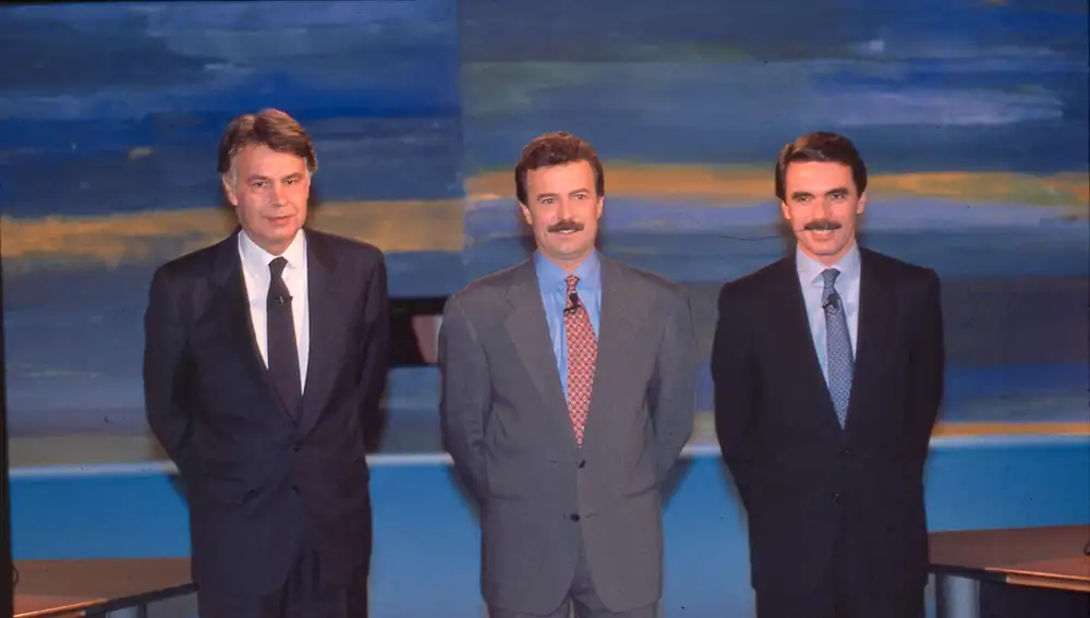 Debate electoral televisivo entre Felipe González y José María Aznar en Telecinco