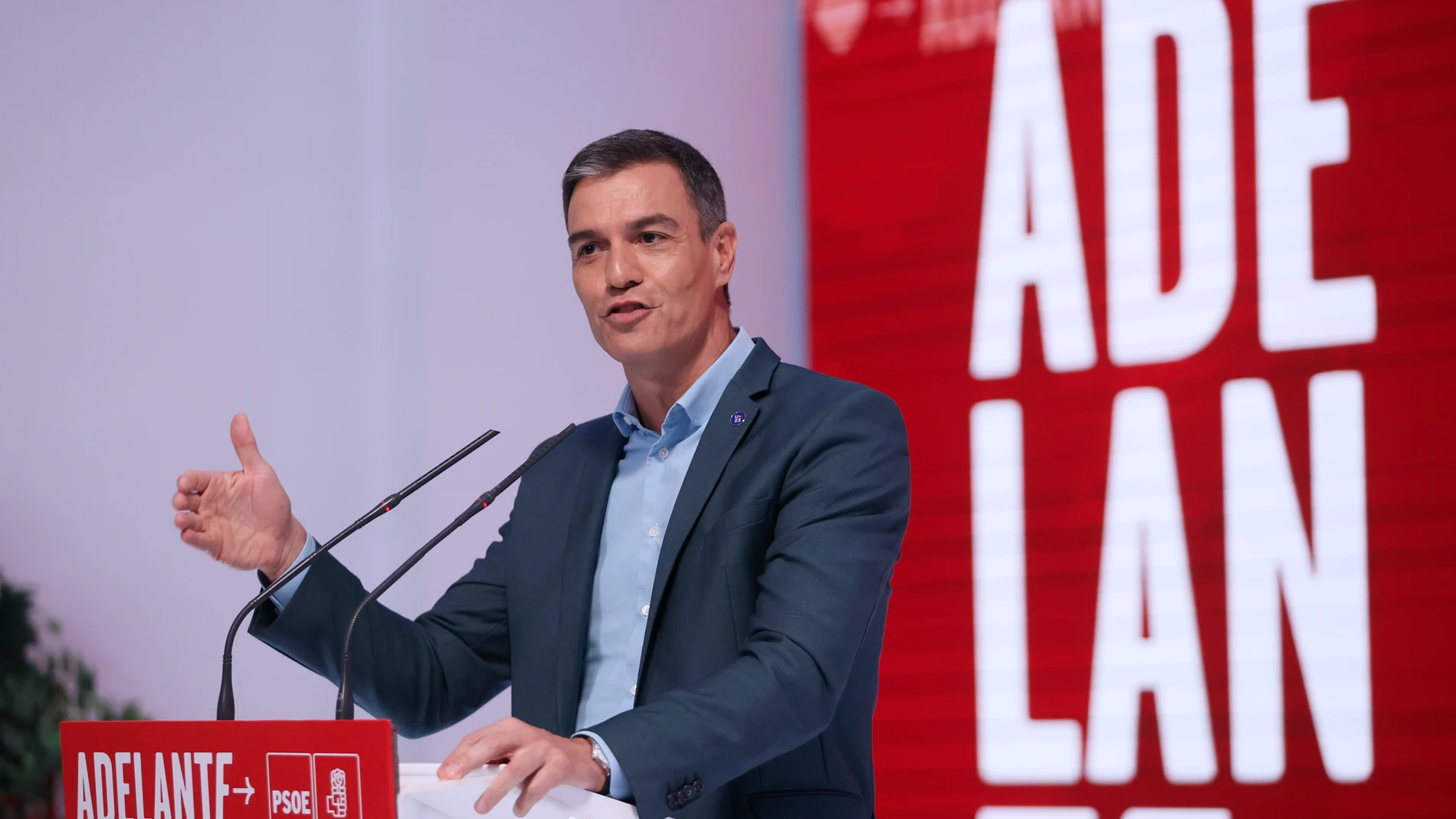 MADRID, 07/07/2023.- El secretario general del PSOE y presidente del Gobierno, Pedro Sánchez, interviene en la presentación del programa electoral del PSOE para las elecciones generales, este viernes en Madrid. EFE/ Mariscal