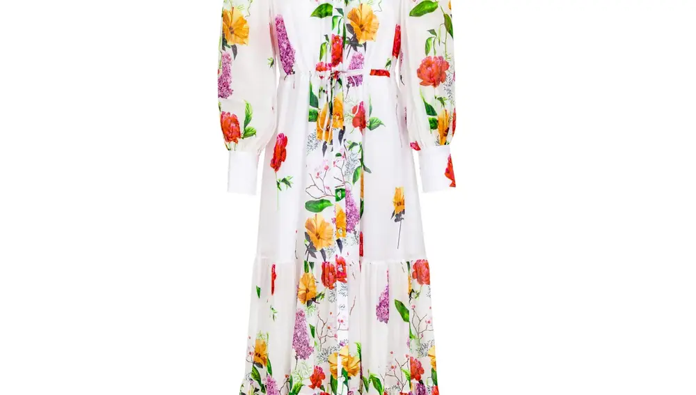 Vestido camisero estampado.