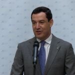 El presidente de la Junta de Andalucía, Juanma Moreno, este miércoles en Cádiz