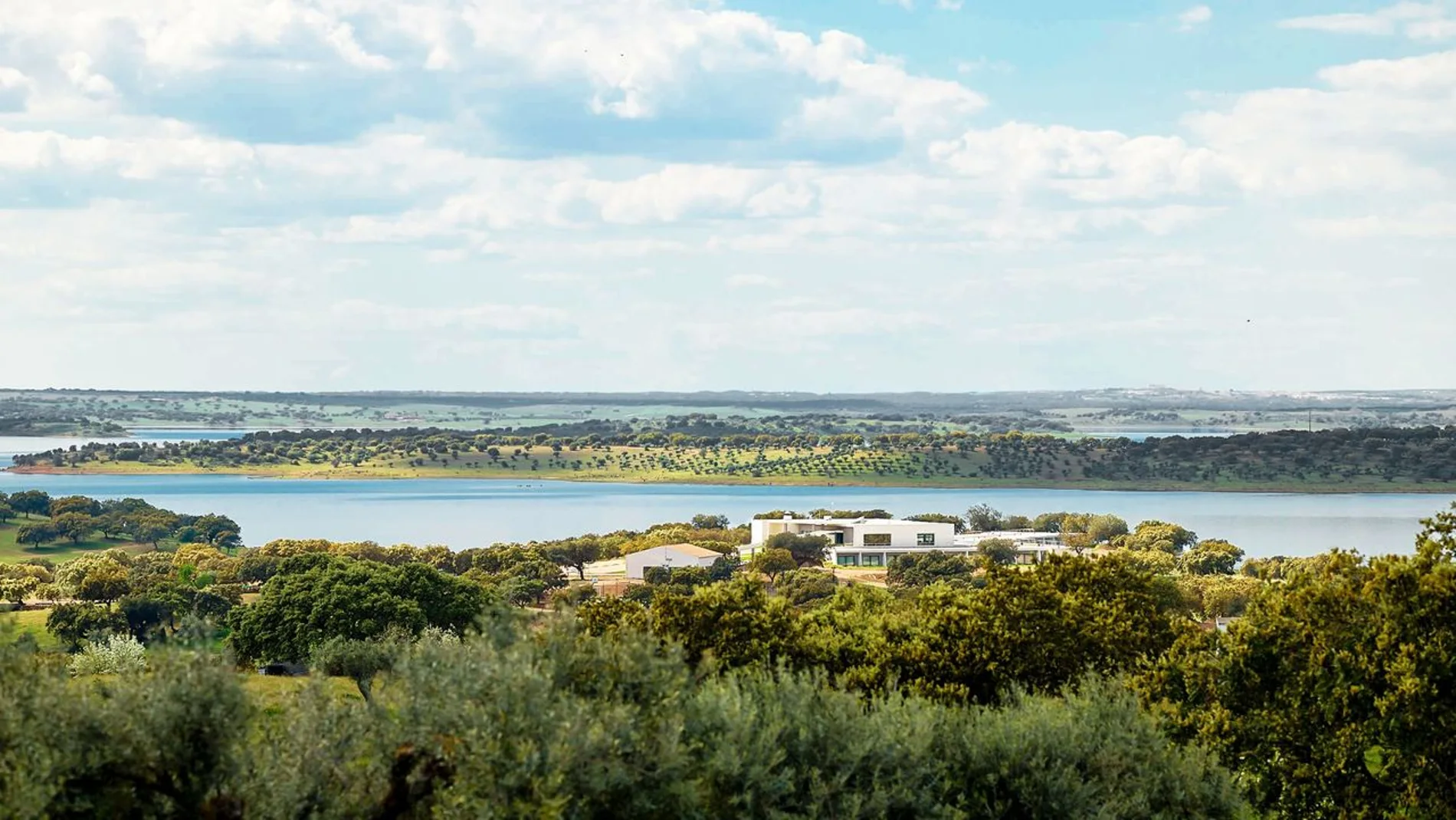 Grandes extensiones de dehesas y el lago Alqueva rodean este precioso hotel