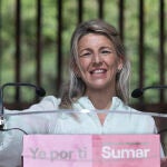 Yolanda Díaz participa en un acto de Sumar en Gijón 