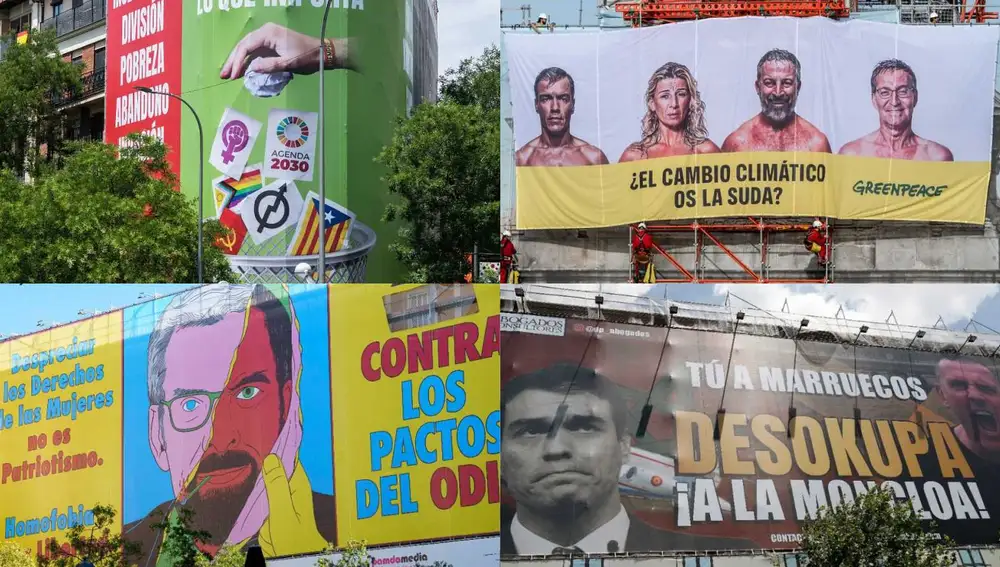 Guerra de lonas y carteles en la campaña electoral