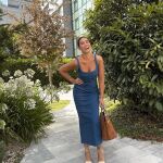 Vicky Martín Berrocal con vestido denim. 