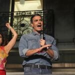 Pedro Sánchez en la noche del domingo