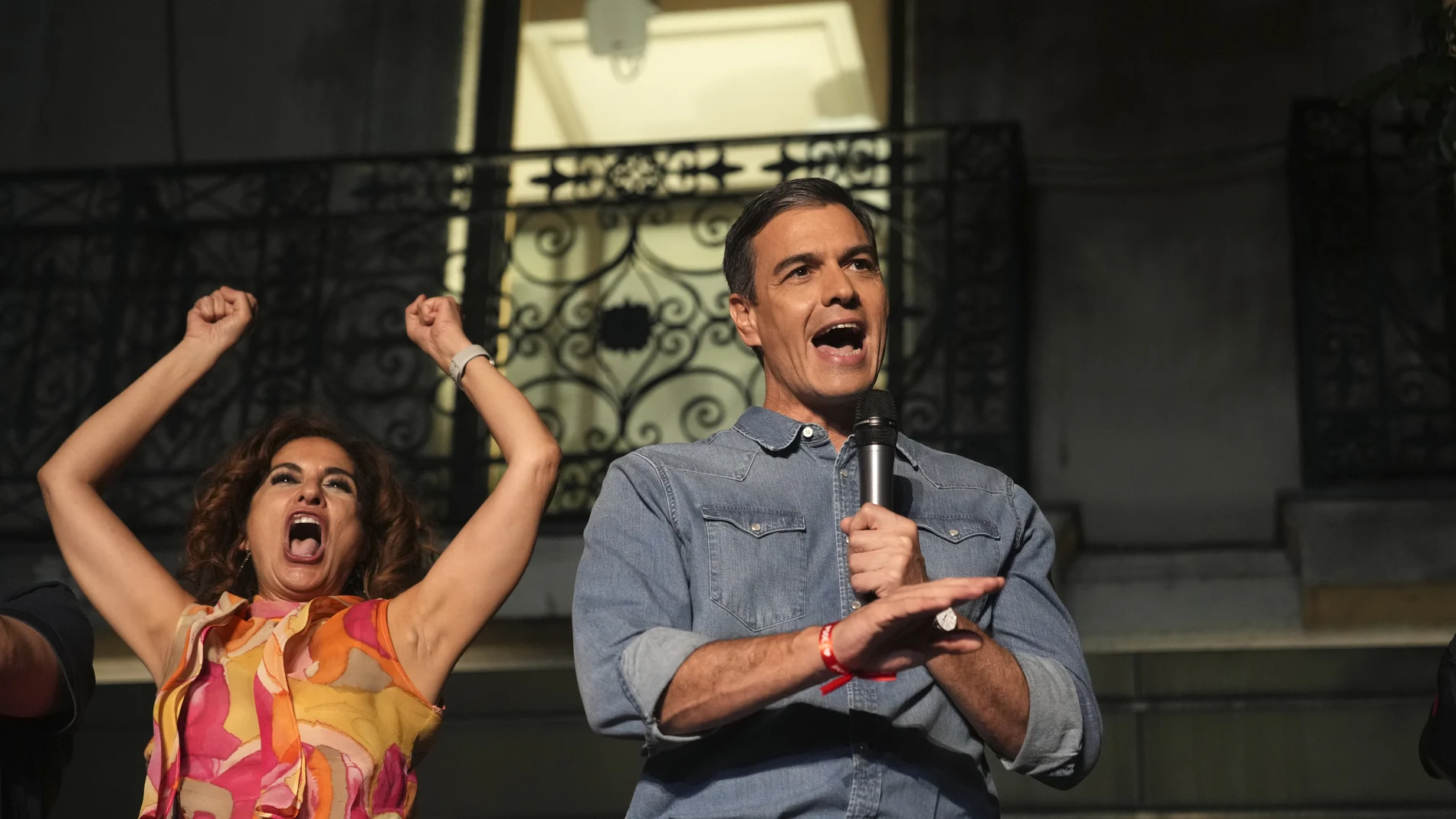 Pedro Sánchez en la noche del domingo