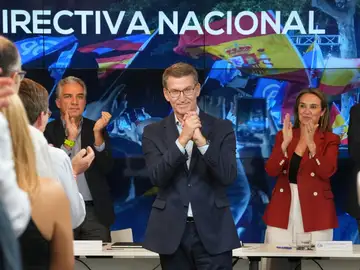 El líder del PP, Alberto Núñez Feijóo, durante la Junta Directiva del partido este lunes El líder del PP, Alberto Núñez Feijóo, durante la Junta Directiva del partido este lunes