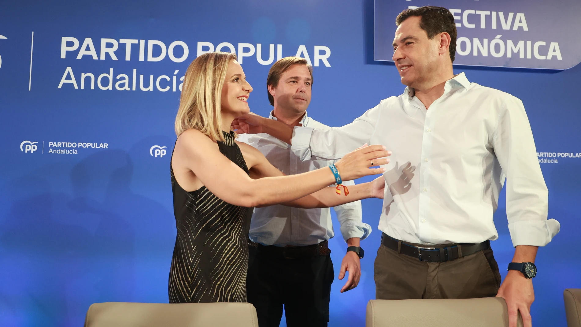 El presidente del PP-A y de la Junta, Juanma Moreno, preside la Junta Directiva Regional del partido. A 25 de julio de 2023, en Sevilla (Andalucía, España).25 JULIO 2023Europa Press25/07/2023