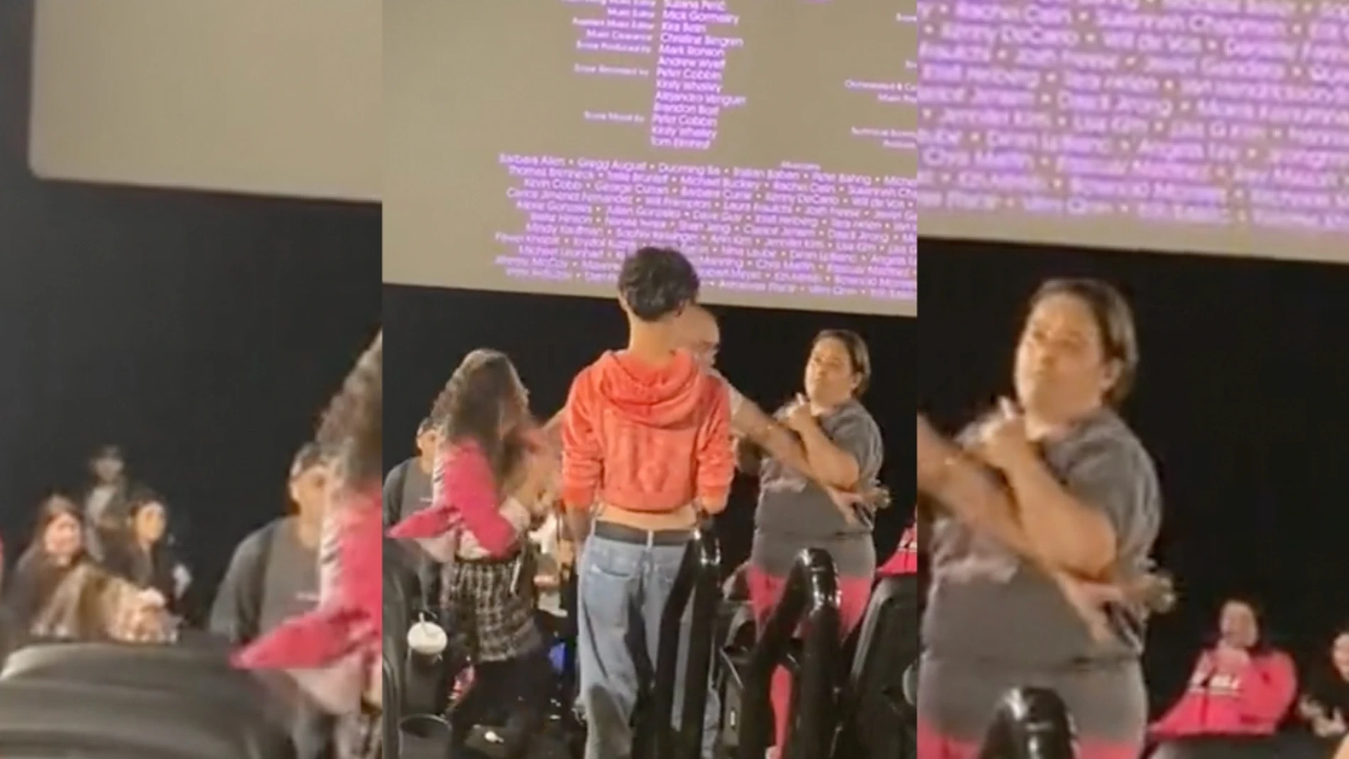 Pelea en una sala de cine en los créditos de la película Barbie