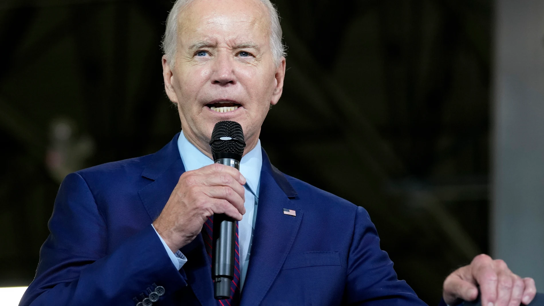 President Joe Biden speaks at Auburn Manufacturing Inc., in Auburn, Maine, Friday, July 28, 2023, before he signs an executive order to encourage companies to manufacture new inventions in the United States. (AP Photo/Susan Walsh)
