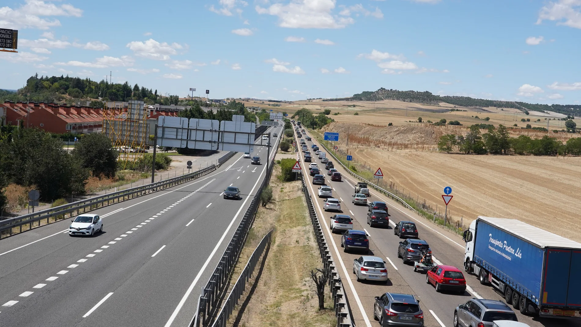 Retenciones en la A-62 en Arroyo (Valladolid) tras un accidente