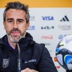 El seleccionador nacional Jorge Vilda en rueda de prensa durante el Mundial de Australia y Nueva Zelanda
