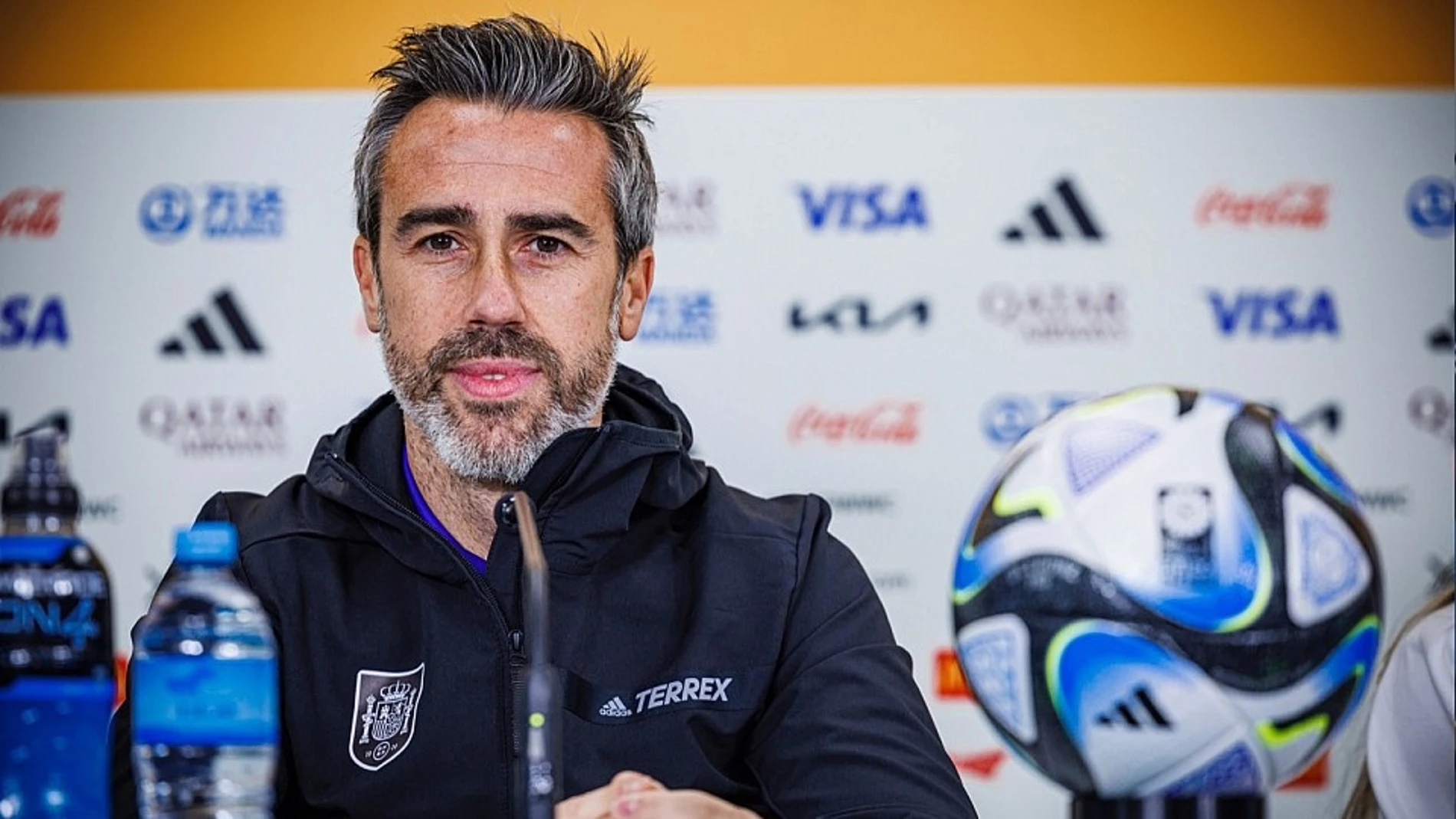 El seleccionador nacional Jorge Vilda en rueda de prensa durante el Mundial de Australia y Nueva Zelanda PABLO GARCÍA/RFEF 04/08/2023