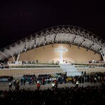 El Papa durante la vigilia que se celebra en el Parque Tejo de Lisboa