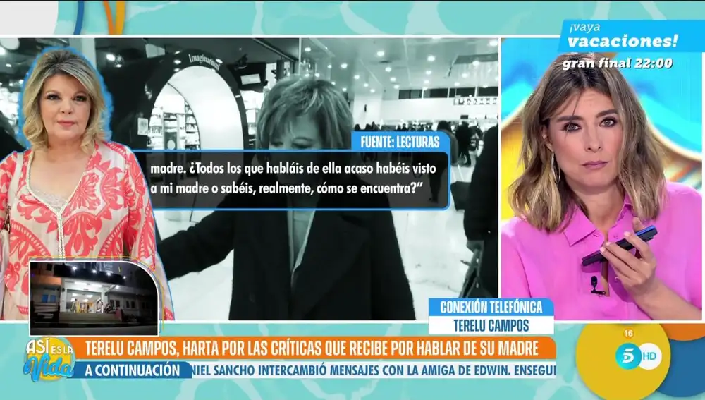 Momento de la llamada de Terelu Campos