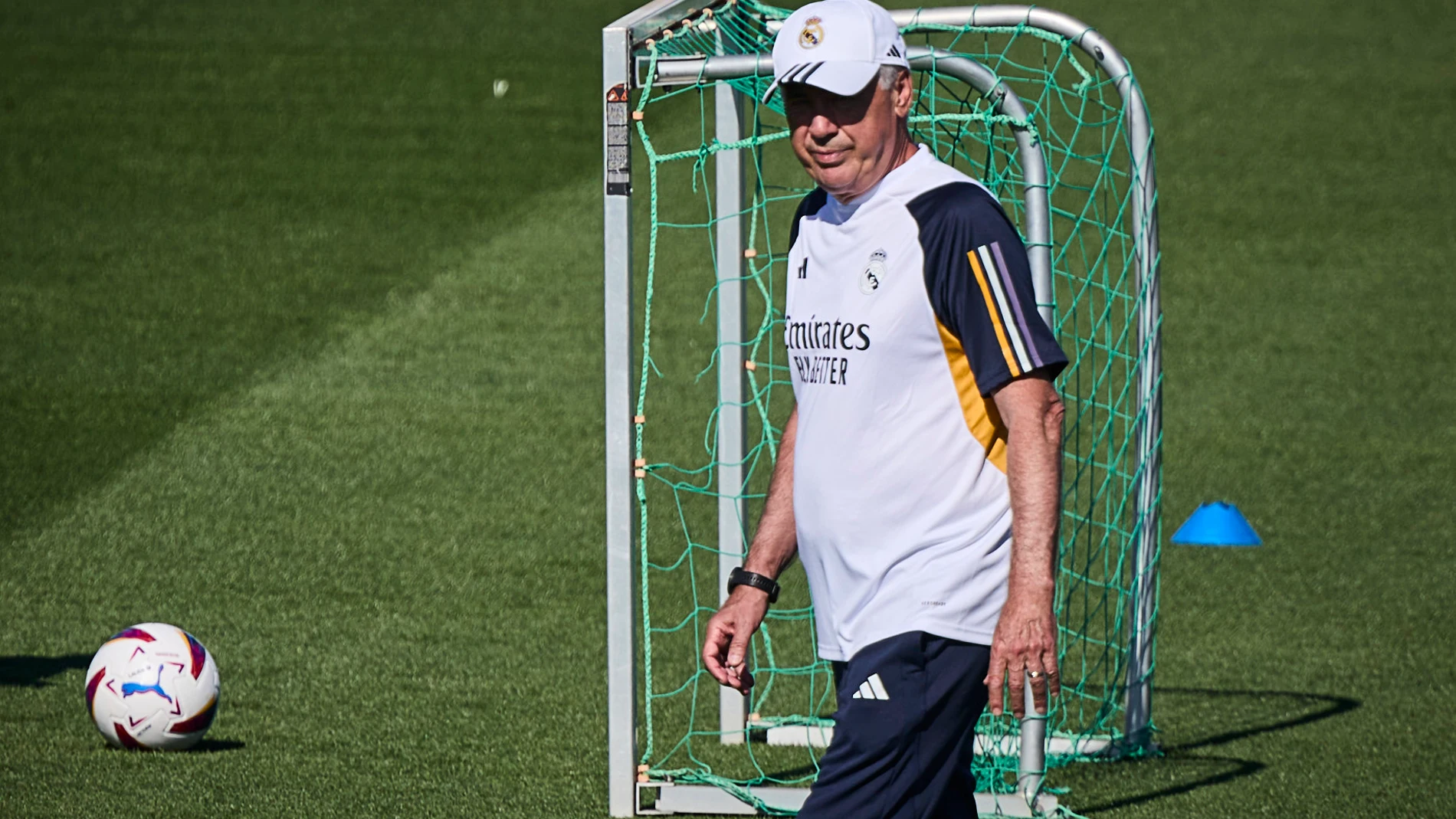 Carlo Ancelotti. Entrenamiento del Real Madrid en Valdebebas © Alberto R. Roldán / Diario La Razón. 11 08 2023