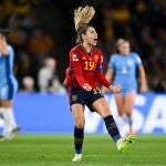 Olga Carmona celebra el gol que marcó en la primera parte