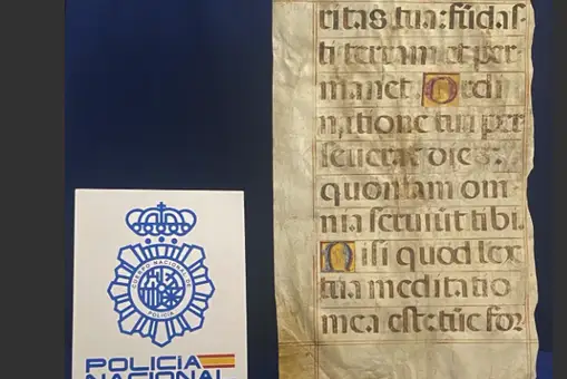La Policía recupera un manuscrito musical robado del Monasterio de El Escorial La Policía recupera un manuscrito musical robado del Monasterio de El Escorial