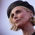 Actress Charlize Theron poses for photographers upon arrival at the world premiere of the film 'Fast X' in Rome