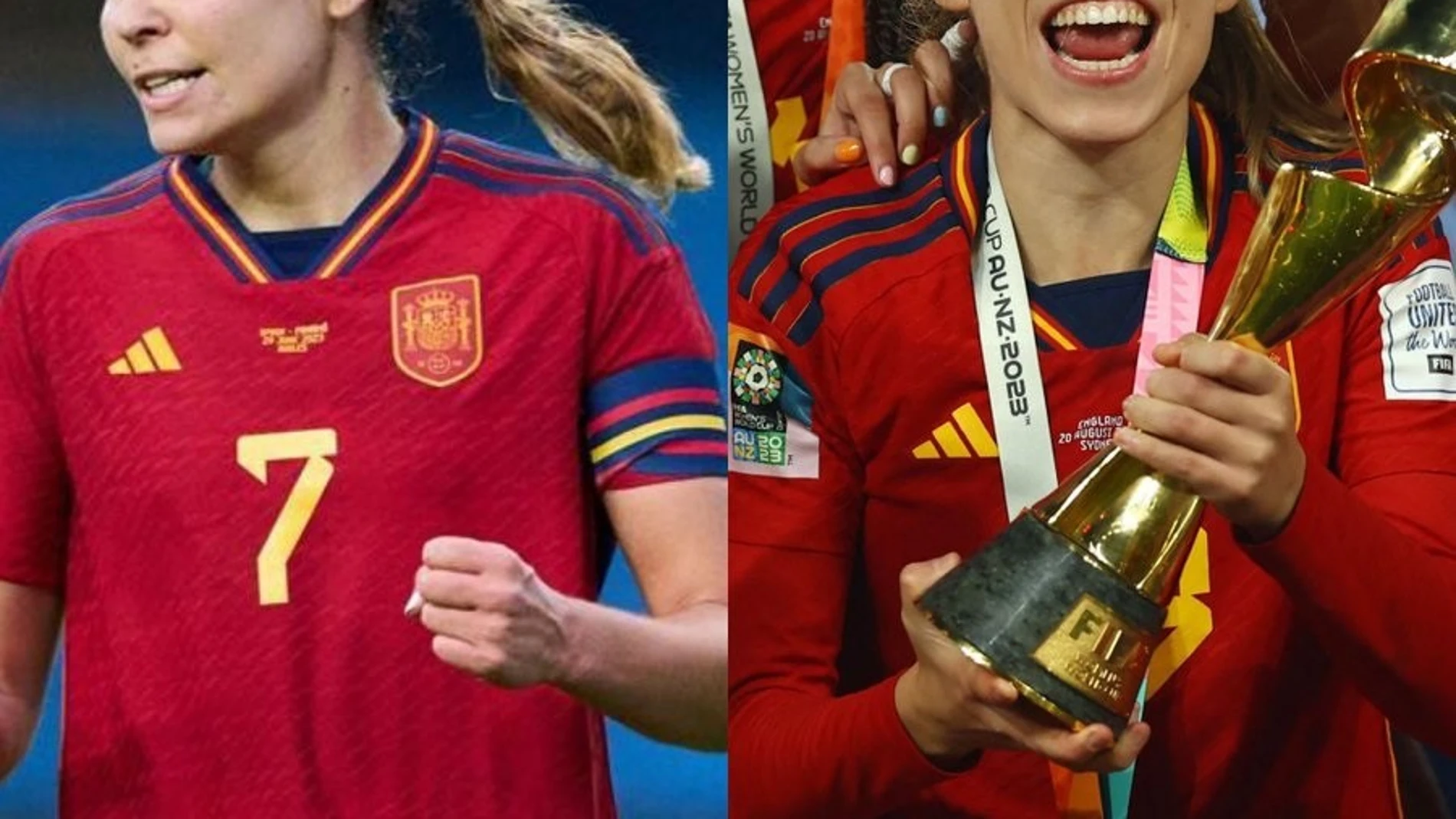 Irene Guerrero y Olga Carmona, con la camiseta de la Selección Española de fútbol.DIPUTACIÓN DE SEVILLA23/08/2023
