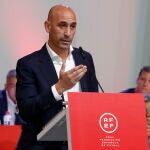 Luis Rubiales, en su comparecencia en la Asamblea de la RFEF