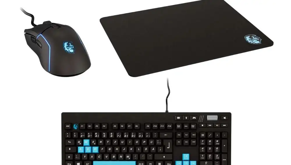 Teclado, ratón y alfombrilla gaming