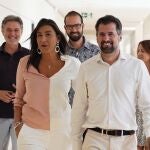 El secretario general del PSOE de Castilla y León, Luis Tudanca, junto a parte de su equipo, analiza el inicio del curso político
