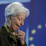 FILE - The President of European Central Bank Christine Lagarde attends a press conference following the meeting of the bank's governing council in Frankfurt, Germany, Thursday, Feb. 2, 2023. The fragmentation of the world economy into rival blocs led by the United States and China threatens to destabilize global commerce, increase inflation and reduce growth, European Central Bank President Christine Lagarde warned Monday. (AP Photo/Michael Probst, File)
