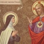 Aparición del Corazón de Cristo a Santa Margarita María de Alacoque.