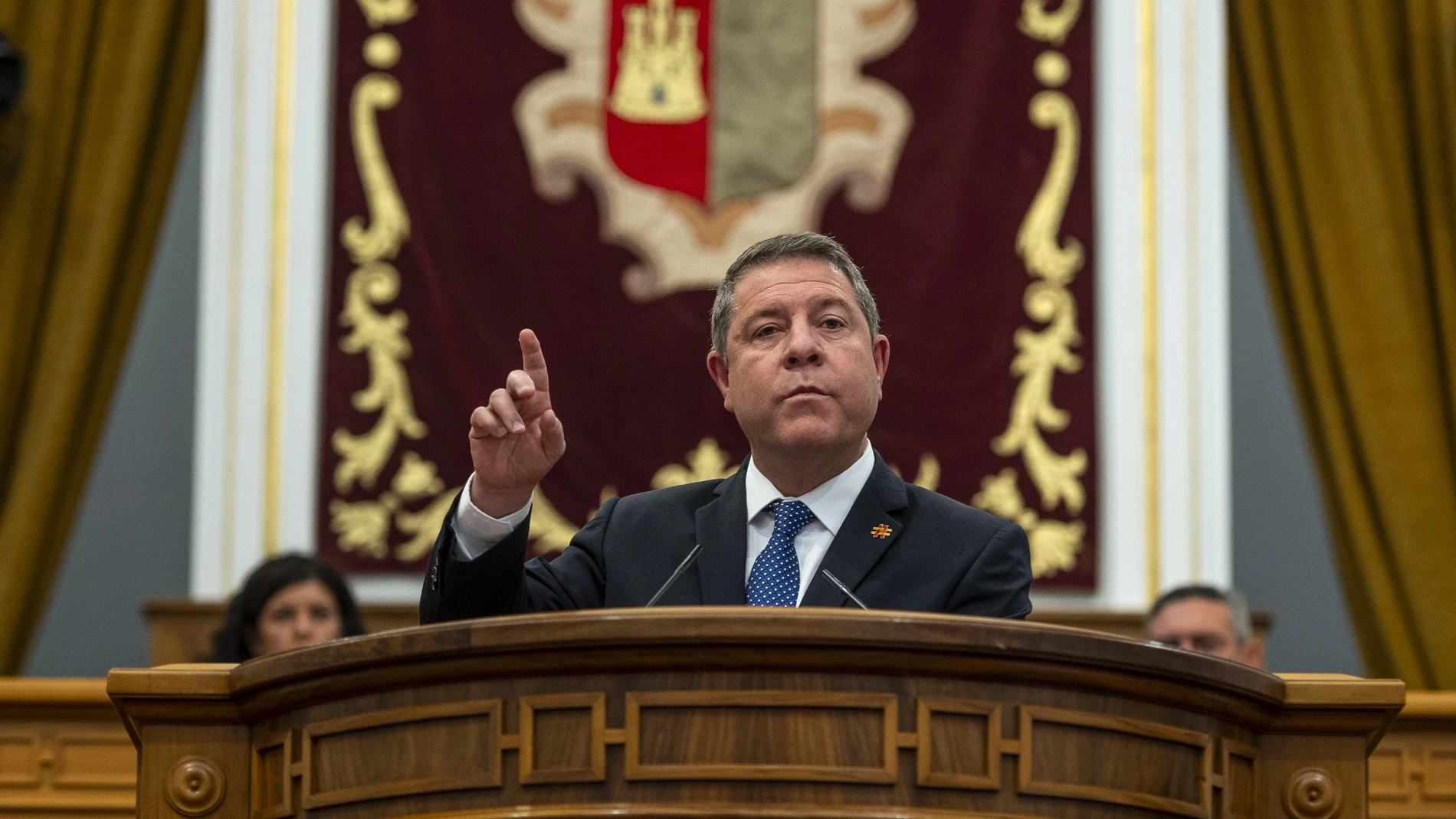 Emiliano García-Page pronuncia su discurso de investidura para revalidar el cargo por tercera vez consecutiva