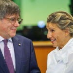 Carles Puigdemont and Spanish Second Deputy PM Yolanda Diaz meet in Brussels