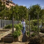 Reportaje Huertos Urbanos. En la imagen, pequeños agricultores desempeñando tareas en el Huerto de Las Vías