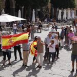 Grupo de manifestantes en Zamora